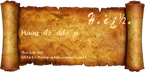 Haag Ádám névjegykártya